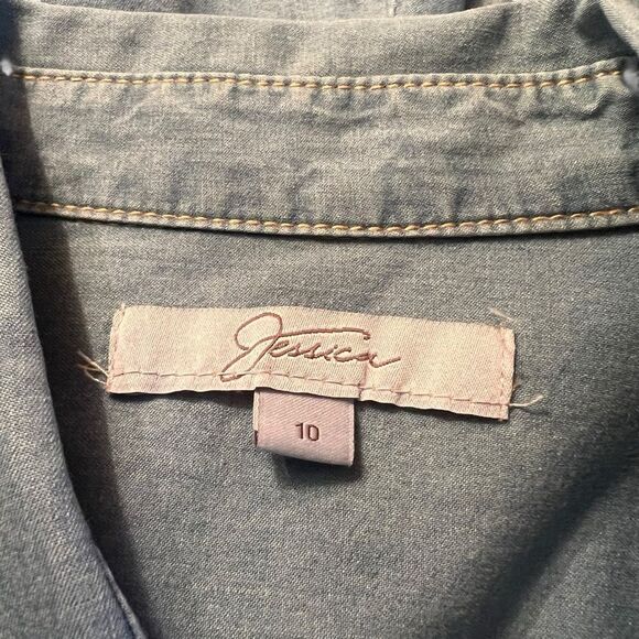 3 for $30! Jessica denim snap button shirt. Size 10 - Picture 3 of 7
